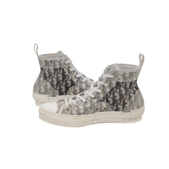 Dior Mens B23 High Top Sneakers Size EU42 US9 Black White Oblique Logo Trainers - Picture 9 of 10